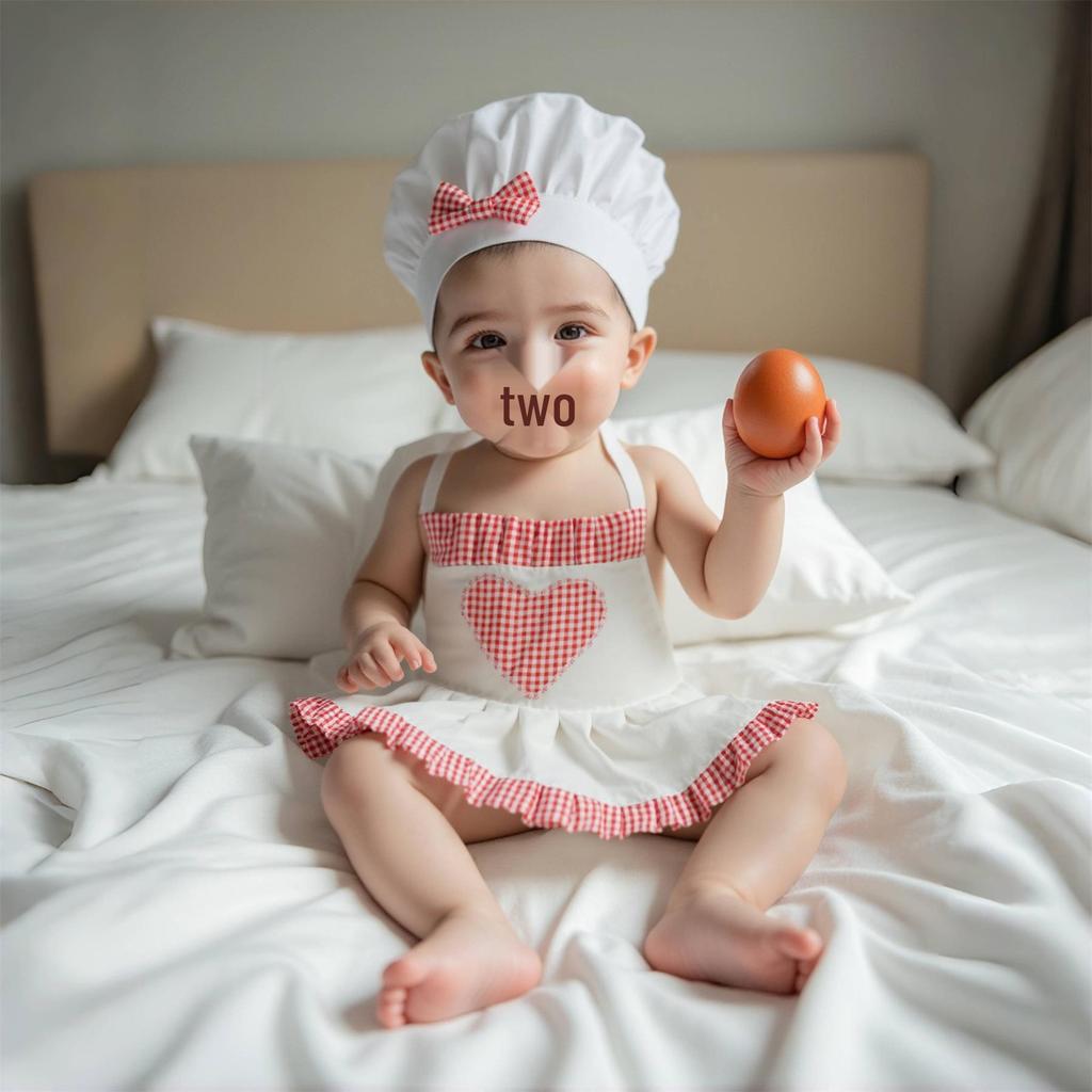 Set Grembiule e Cappello da Chef per Bambini per Fotografia, Cucina e Attività Artistiche
