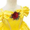 Princess Dress for Belle Kids and the Dress Luxurious Kids Yellow Stage Fancy Present [TYHTYM] Kids, Dress, (Beauty Beast-style + Tiara, Etc.),