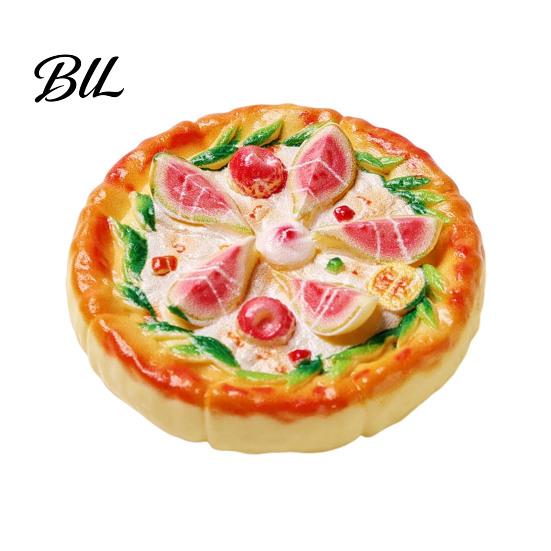 Synthetic Resin Decorations 2Pcs Mini Pizza Ornaments, Realistic Miniatures, Tiny Photography Props for Crafts Food Ornaments DIY Craft Project, Doll