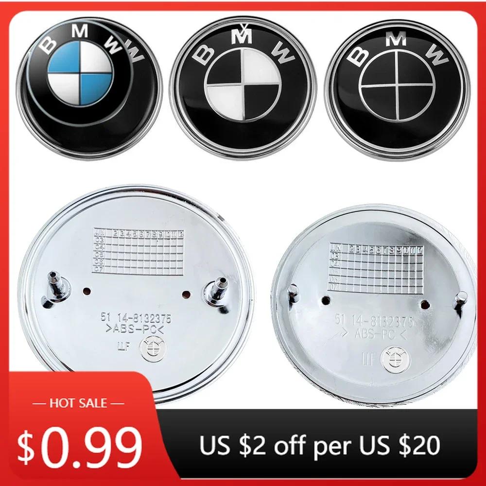 For BMW Series EInterior Mouldings 3D ABS 74mm 82mm BMW Emblem Car Front Hood Badge Rear Logo For BMW E46 E39 E90 E91 E92 E60 E87 E30 E34 E36 G2