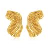 Vintage French Niche Design 18k Gold Plated Irregular Butterfly Stud Earrings For Women
