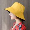 Simple Double-sided Fisherman Hat Female Literary Spring and Summer Outdoor Beach Wide-brimmed Hat