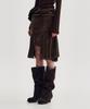 Kimjisu Velvet Jersey Gored Skirt _ Brown