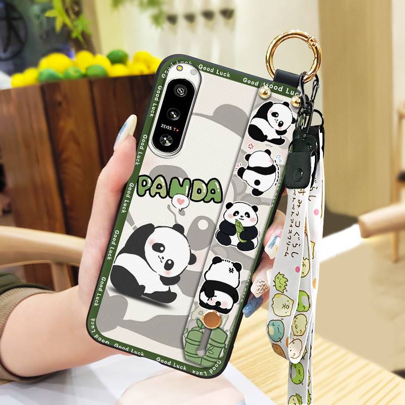 Panda Phone Holder Phone Case For Sony Xperia5 IV Durable Anti-knock Wristband Wrist Strap Waterproof Cute Soft case