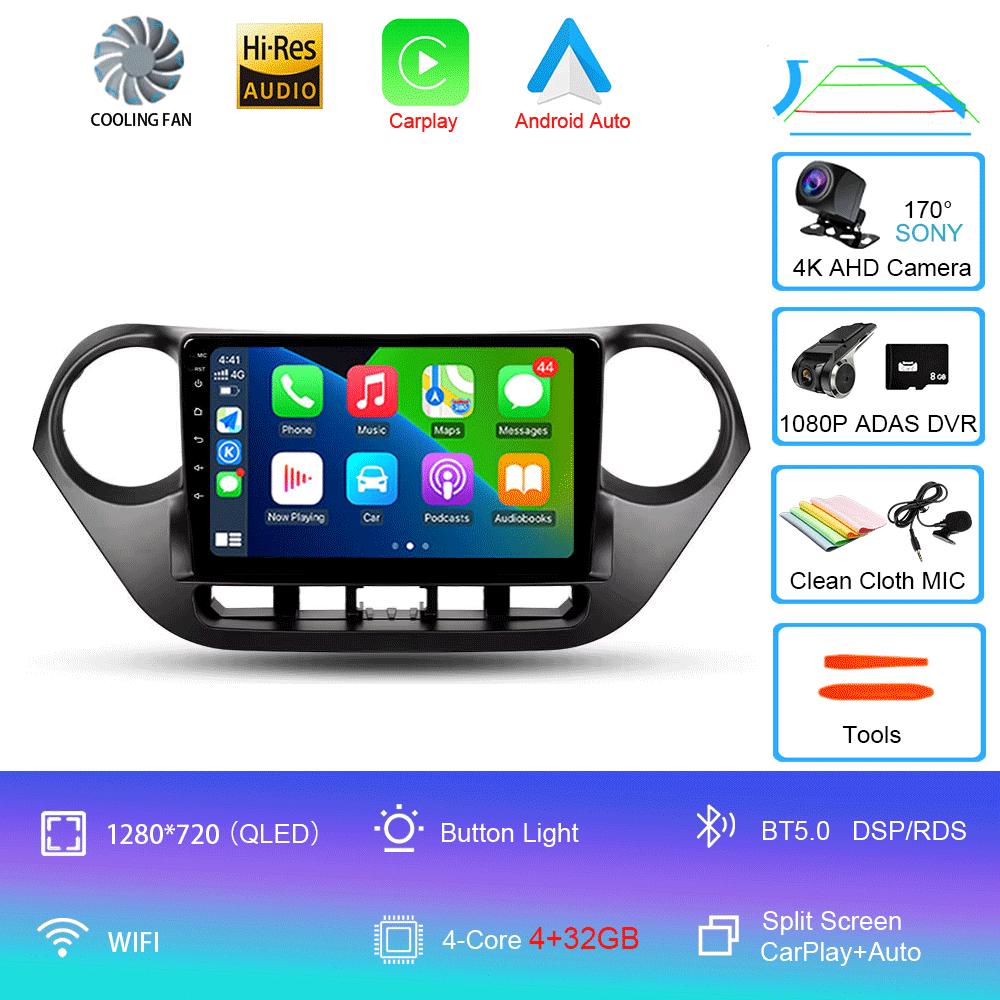 Car Radio Android 14 Carplay Auto Multimedia Player For Hyundai I10 2013 - 2018 Navigation Autoradio GPS Stereo 2din Head Unit
