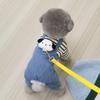 Pet Clothing Small Dog Teddy Pomeranian Dog Clothes Cat Autumn and Winter Warm and Comfortable 25 Denim Four-leg Cotton Coat