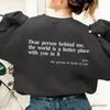 You Are Enough Casual Round Neck Long Sleeve Printed Plus Velvet Hoodie