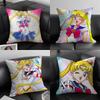 S-Sailor Moonn Anime Cushion Cover Pillowcase Ultra Soft Skin Friendly Fabric Cloud Like Comfort & Concealed Zipper