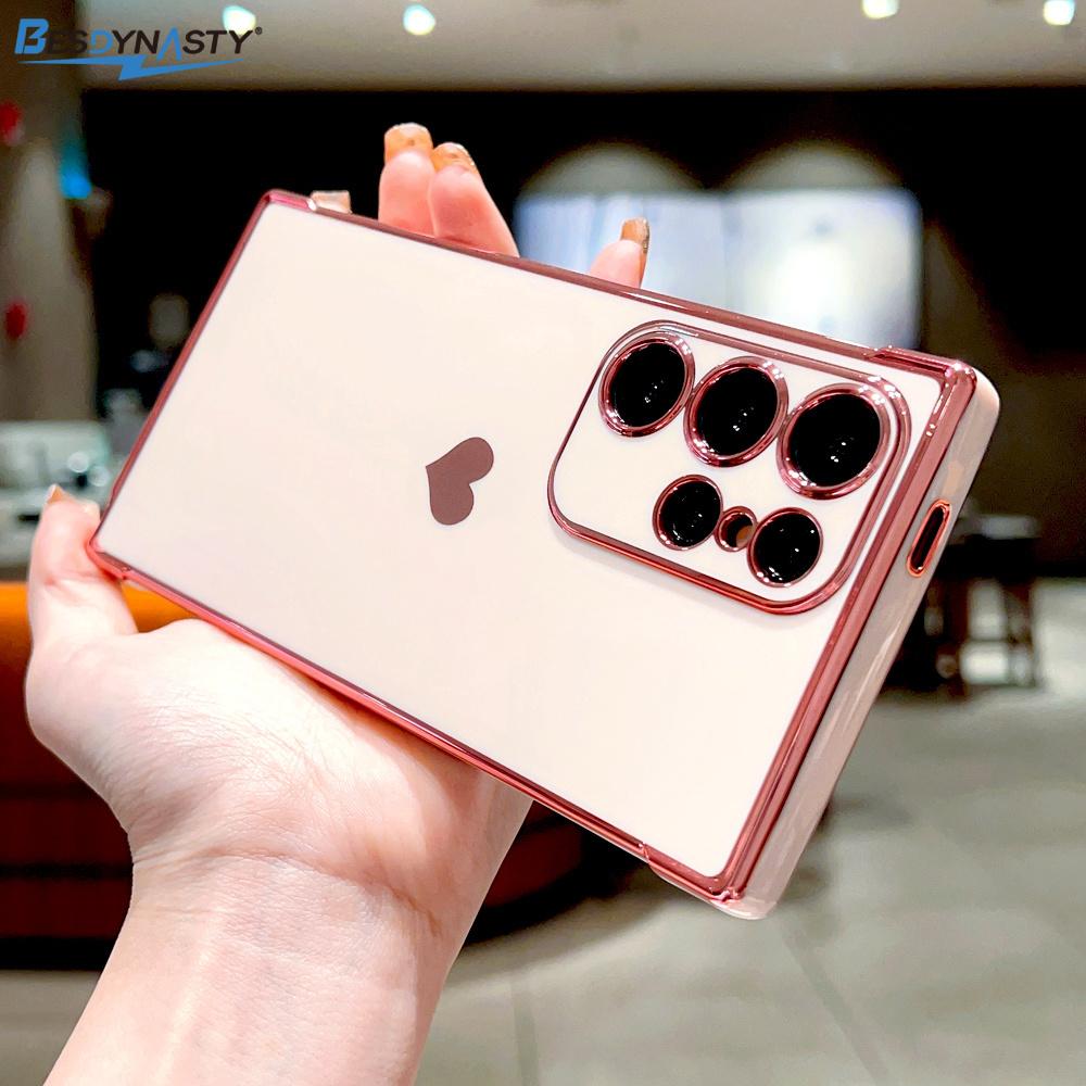 Luxury Plating Silicone Soft Case For Samsung Galaxy S26 S25 S24 S23 S22 S21 Ultra Plus FE A52 A53 A54 A55 Love Heart Cover