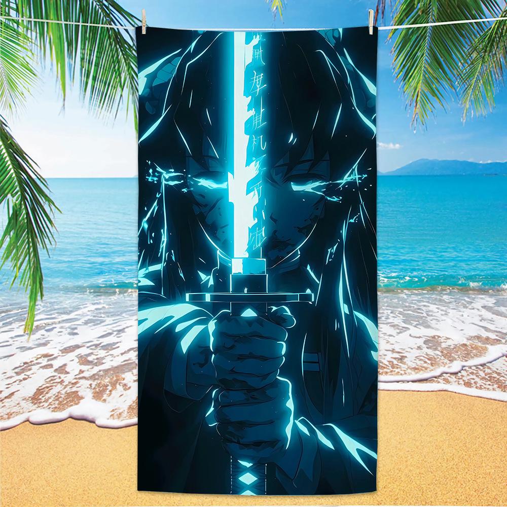 D-Demon Slayer Beach Towels Personalized Bath Towels Pool Vacation Gift Picnic Towel Quick-Drying Party Gifts Children's Day