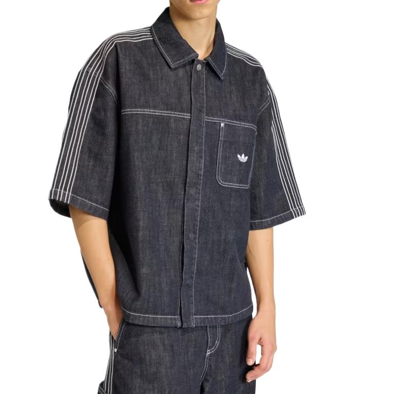 adidas Originals Denim Short Sleeve Shirt Navy KG6448
