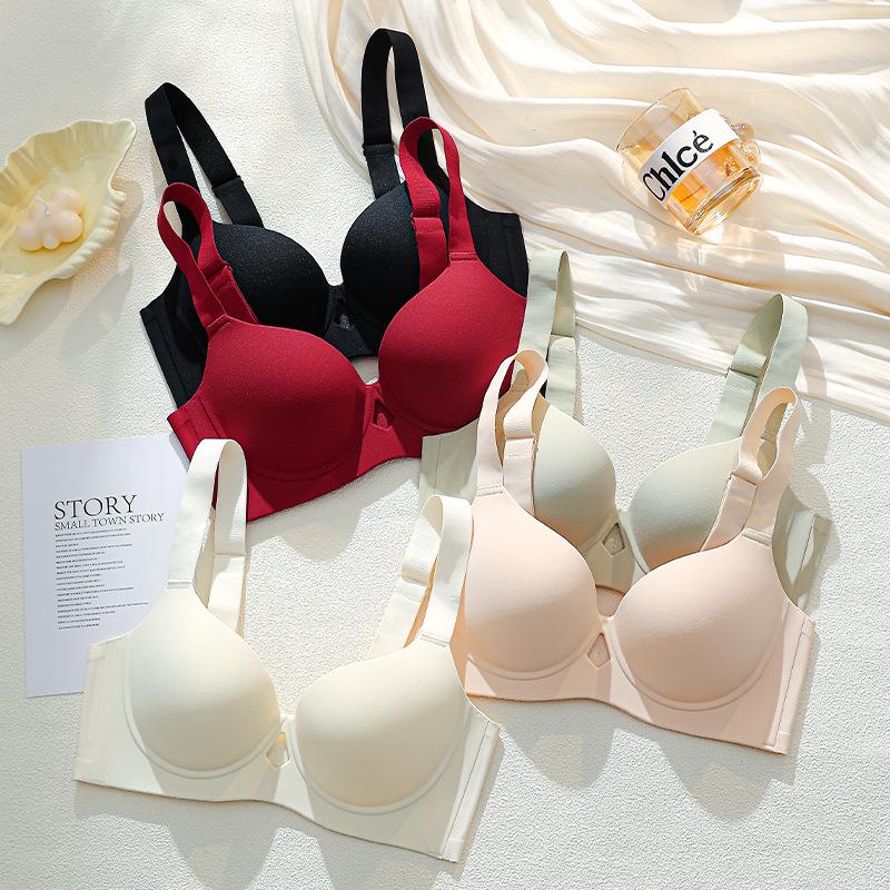 Thin Seamless Naked Feel Full Bust Minimizer Bra, Corrective Lifting Anti-Sag Side Gathering Shaping Bra