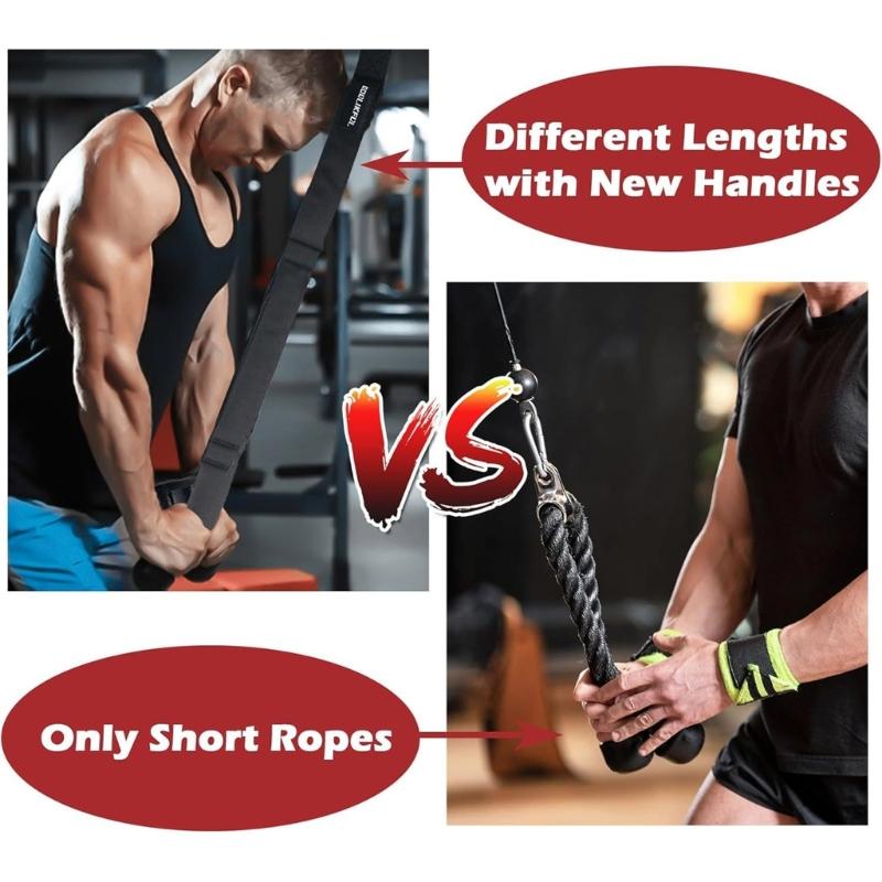 Heavy Type Tricep Rope Attachments With 3 Adjustable Grip Ergonomic Workout Equipment For Arm And Back Training