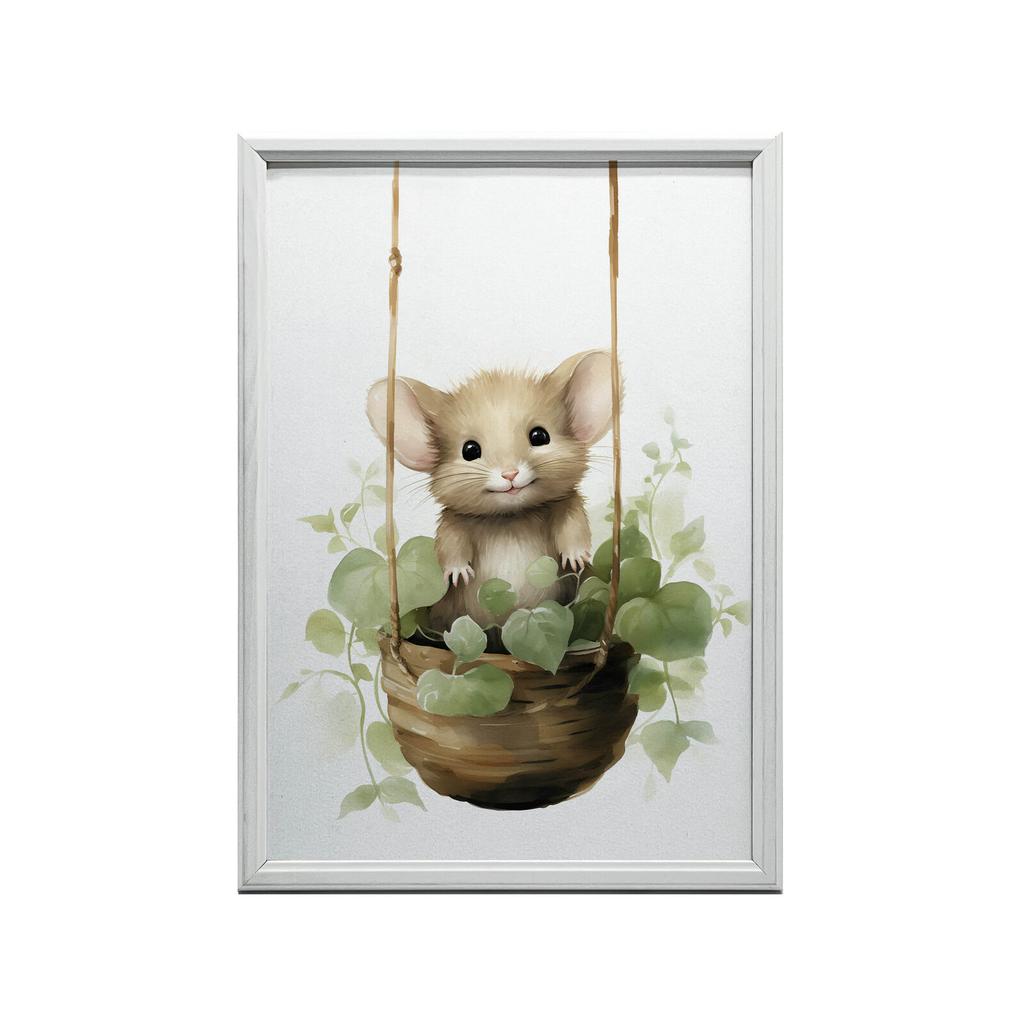 Mouse On a Swing Mouse On a Swing, 40X50 Cm, Frameless, Matte Paper 230 Gsm