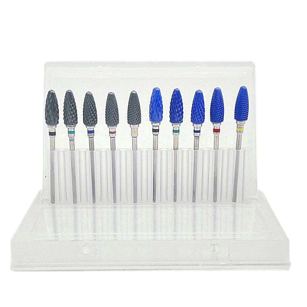 10pcs Manicure Ceramic Nail Drill Bits Set Removing Gel Varnish Drill Manicure Machine Pedicure Nail Bits for Electric Drill