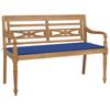 Day and Night - Day and Night Batavia Solid Teak Wood Bench with Royal Blue Cushion 120 Cm