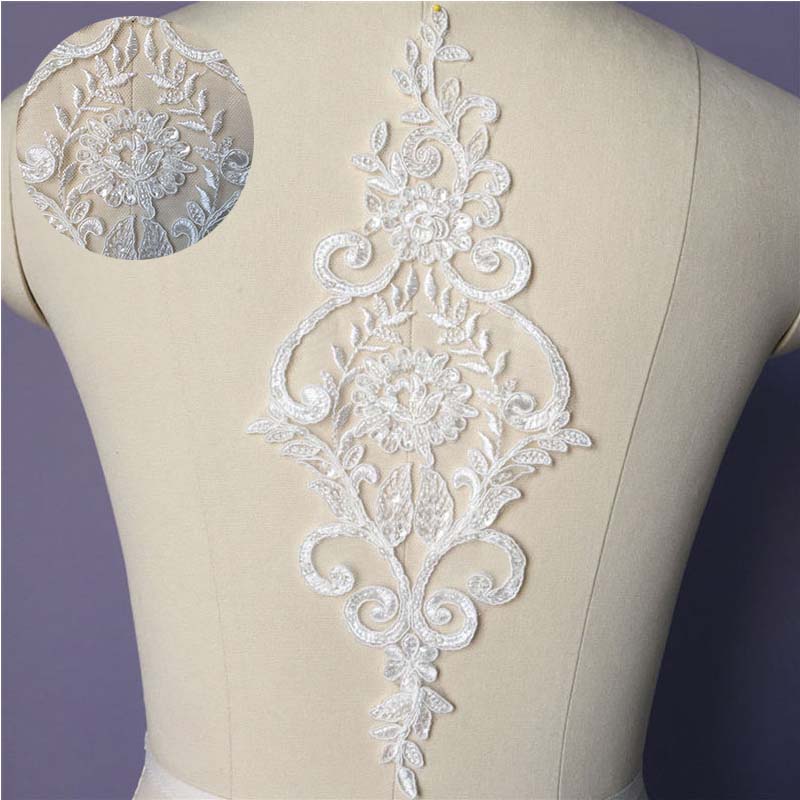 Lace Flower Beaded Accessories DIY Applique Lace Wedding Dress