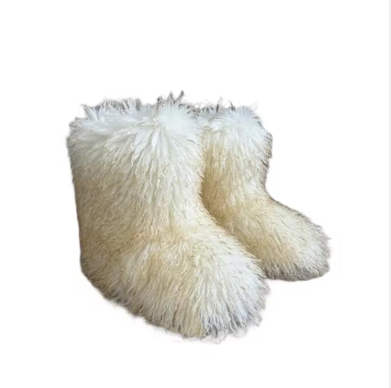 

Новий Зимовий Хутряний Комбінезон з Єнотового Хутра Жіночі Снігоходи Хутряне Взуття Вуличні Чоботи до Середини Гомілки 44(EU 41.5)