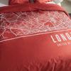 Parure de lit - TODAY - JAVA - 2 personnes - 240x220 cm - Coton - Imprimé London - Rouge