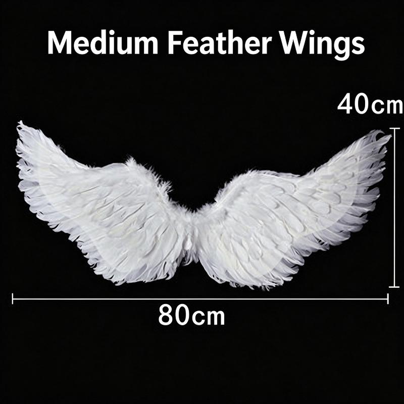 Halloween Christmas Devil Wings Cosplay Angel Wing  Wands Sets White Angel Fairy Feather Wings Wedding Birthday Party Props