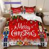 1PC Christmas theme pattern Bedding Quilt Set Quilt Cover Pillowcase Home Decoration Birthday Gift (1 * duvet cover + 2 * pillowcase, without core)