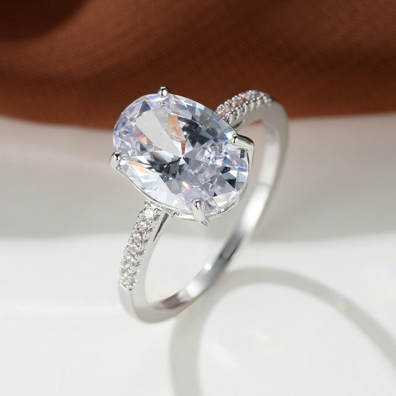 

Wish European and American jewelry popular four-claw zircon diamond simple personalized ring ring no. 11