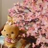 97cm Silk Peach Blossom Real Touch Fake Flower  Outdoor Garden Decor