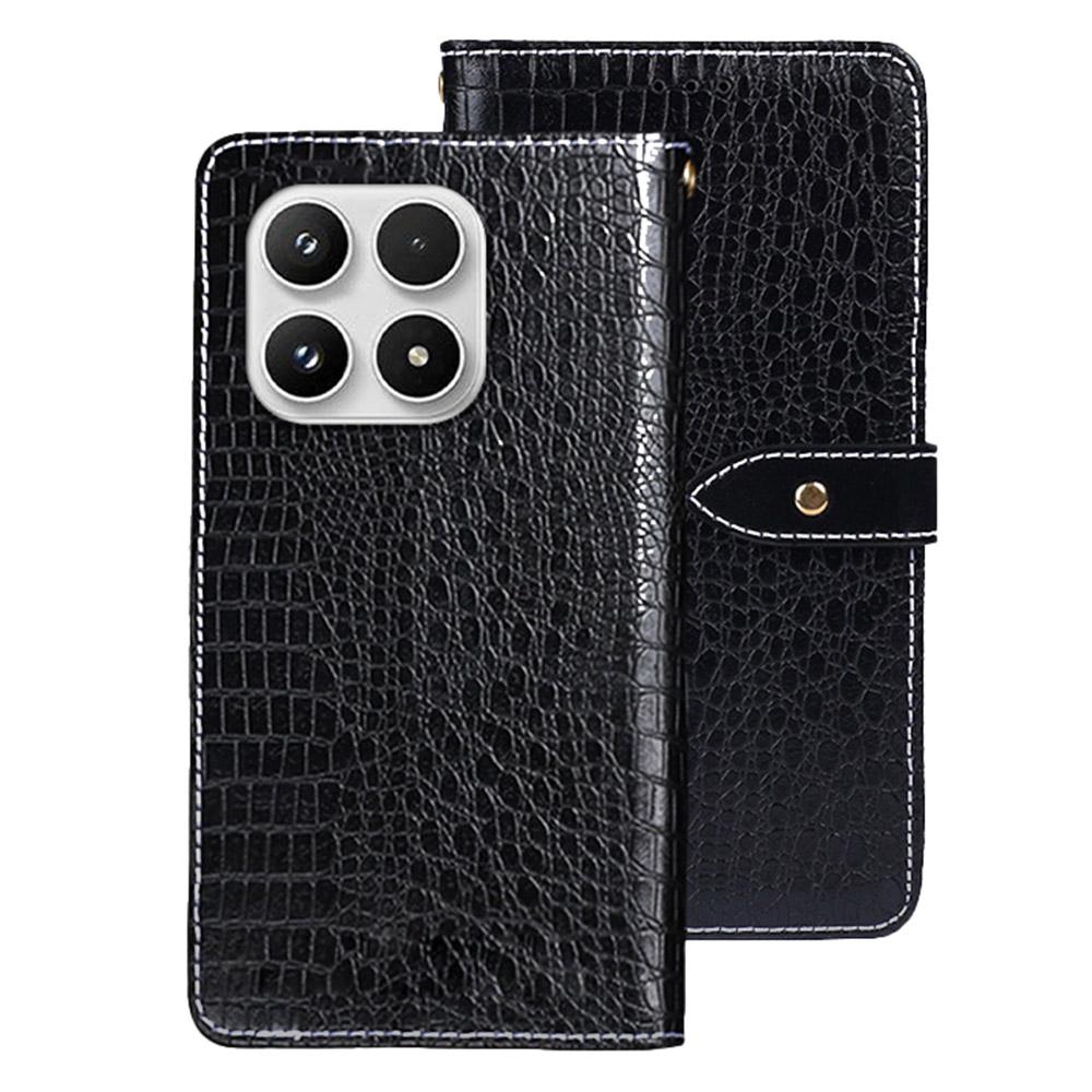 IDEWEI Чехол для Xiaomi 17 из ПУ кожи с текстурой крокодила, флип-чехол