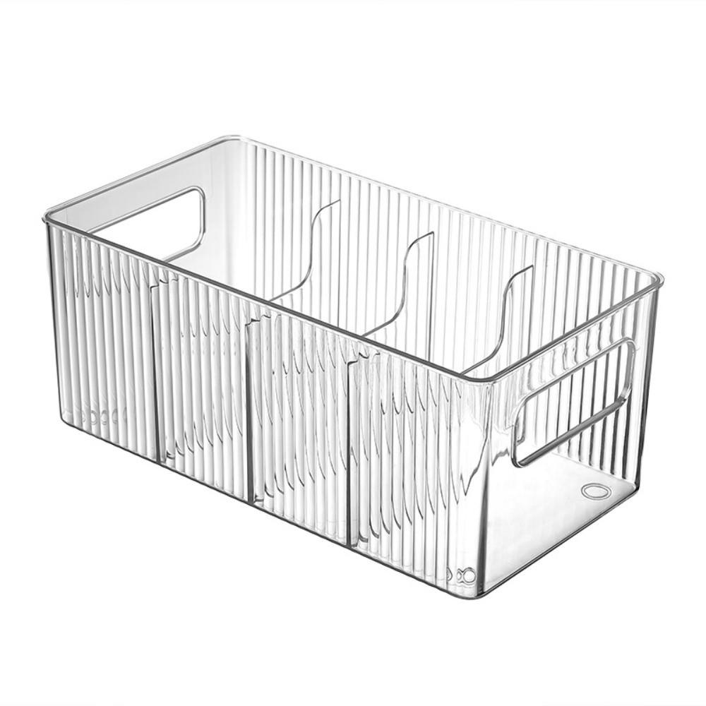 

Acrylic Cosmetic Storage Box Transparent Large Capacity Kitchen Divided Organizer Portable Desktop Skincare Basket