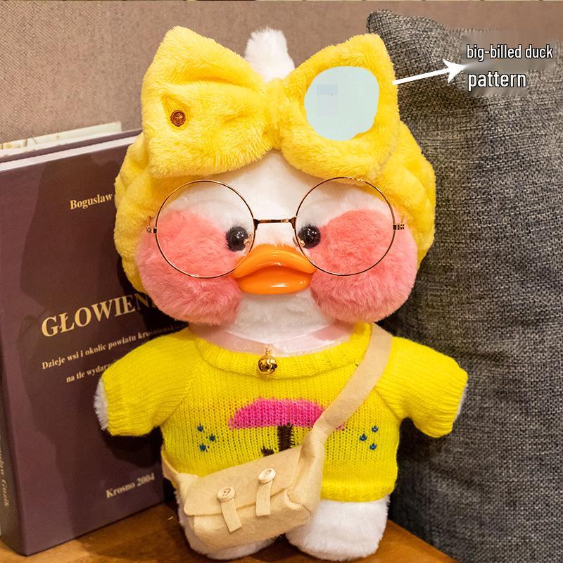 White Influencer Hyaluronic Acid Little Yellow Duck Plush Toy Hand Warmer Pillow Doll Birthday Gift
