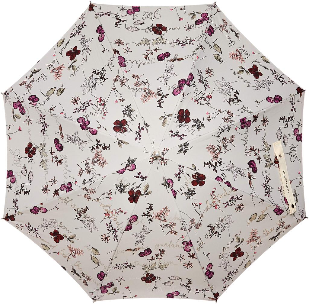 AURORA Botanical Print slide long umbrella for light 47cm slide short [JILLSTUART] JI-23015-15 (foil lettering) 1-stage UV/light-blocking women,