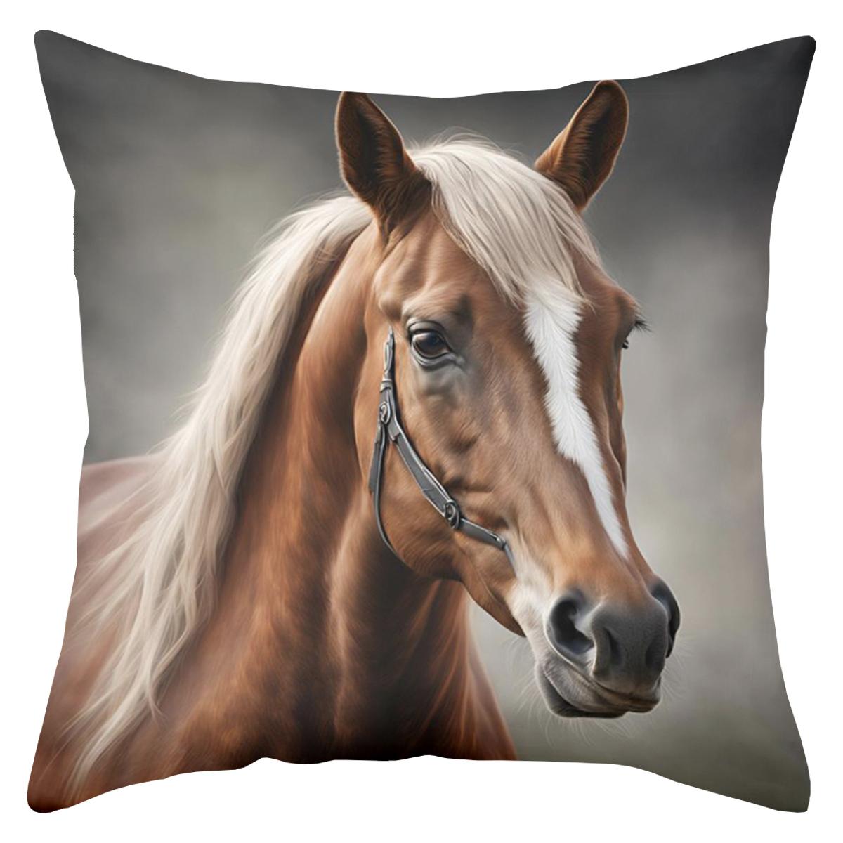 

Красивые Декоративные Наволочки с Узором Лошади для Дома, Полиэстеровая Наволочка, Декоративная Наволочка для Дивана, Подушка для Изголовья 45x45cm