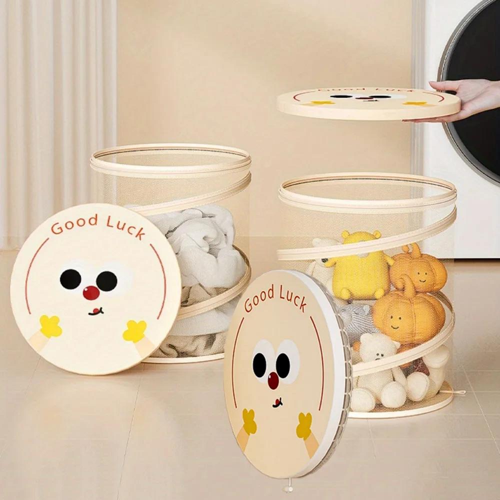 Hushålls Högvärdig Stor Kapacitet Rund Hinktyp Smutsig Klädkorg Dagliga Nödvändigheter och Diverse Förvaringskorg