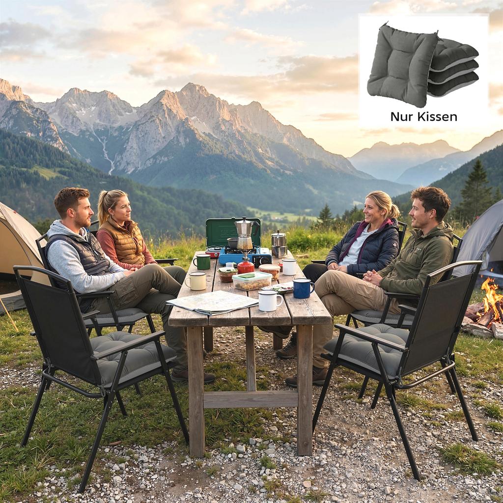 4-Piece Set Seat Cushions 39.5 X 39.5 X 10 Cm Chair Cushions with Ties, Non-Slip Outdoor Indoor Seat Pad