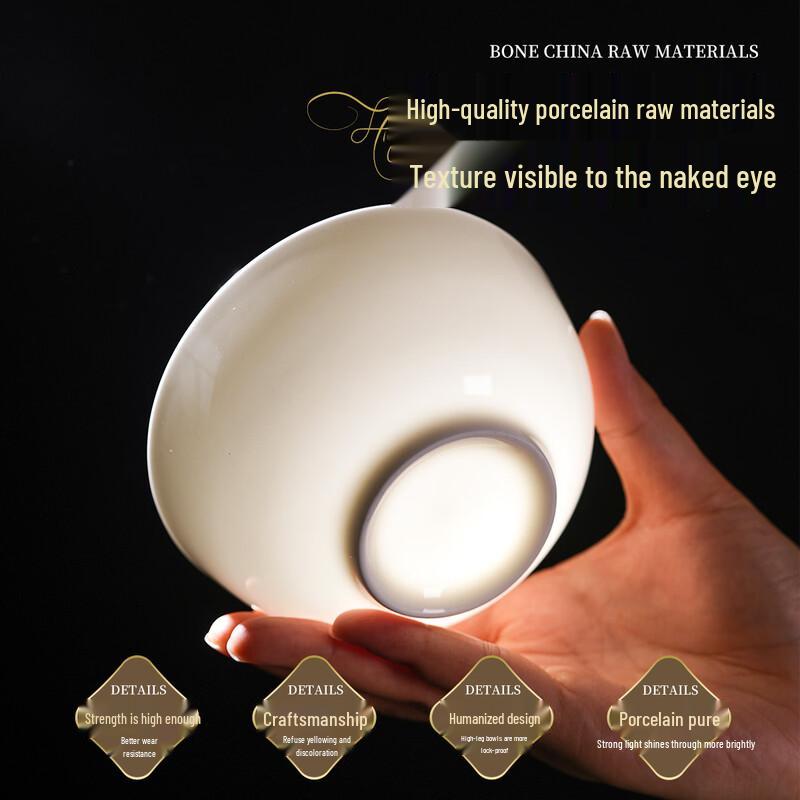 Siyue Pure White 4.5-inch Ceramic Rice Bowl Set