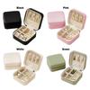 Portable Design Portable Jewelry Box Button Leather Leather Storage Box  Earrings Storage