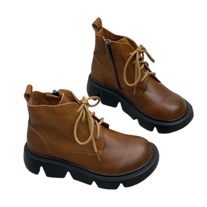 Retro Thick-soled Soft-soled Single Shoes, New Short Boots, and Women's Shoes with Sponge Soles
