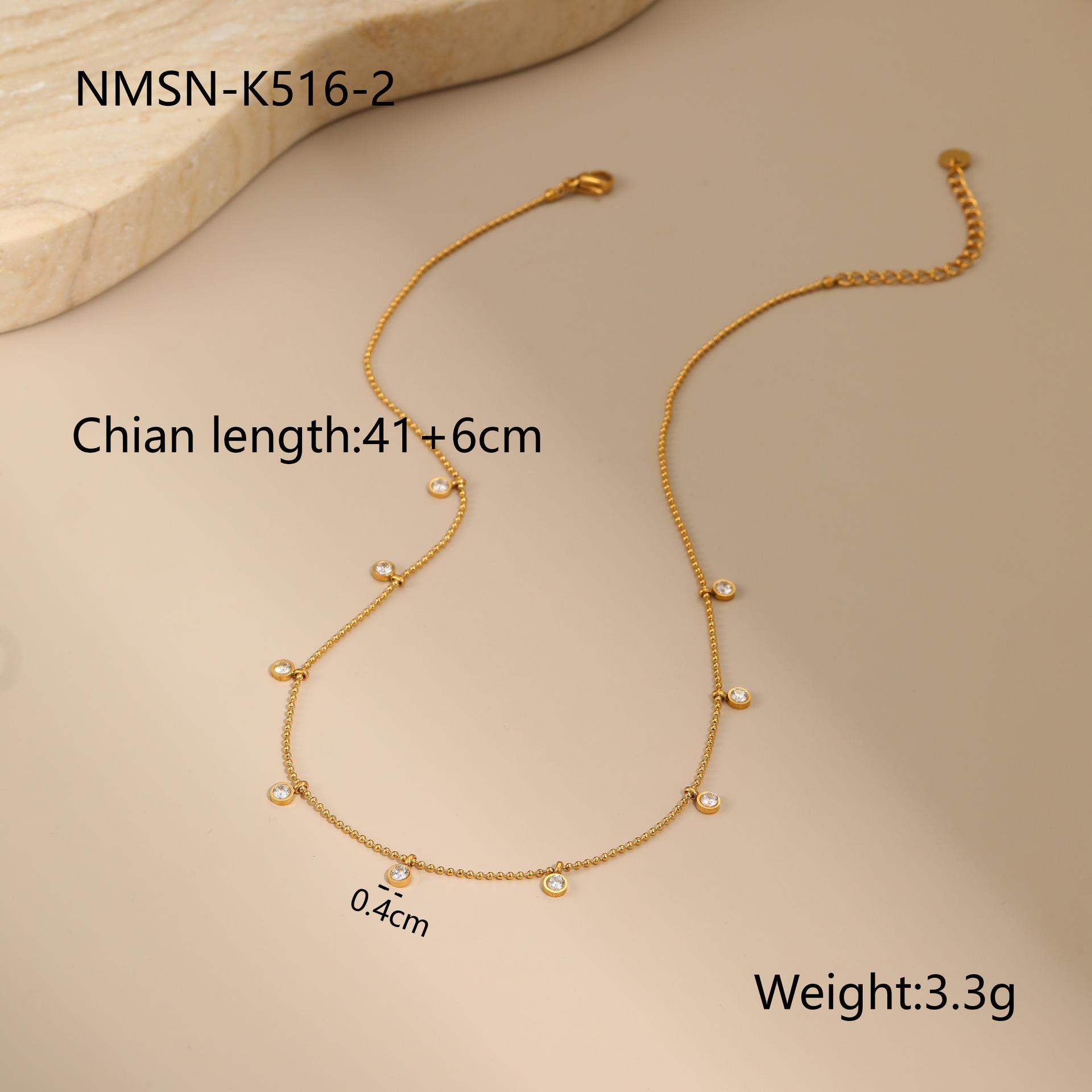 GEMCHIC Women s Stainless Steel Zircon Inlaid Chain Necklace Design Sense Versatile Collarbone Chain Ins Jewelry
