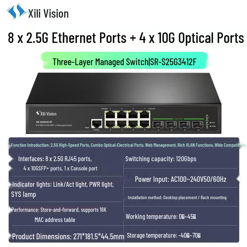 Xiliweishi SR-S25G3412F 2.5G/10G Layer 3 Managed Switch