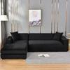 Cover For 3-Seater Corner Sofa, Black Velvet