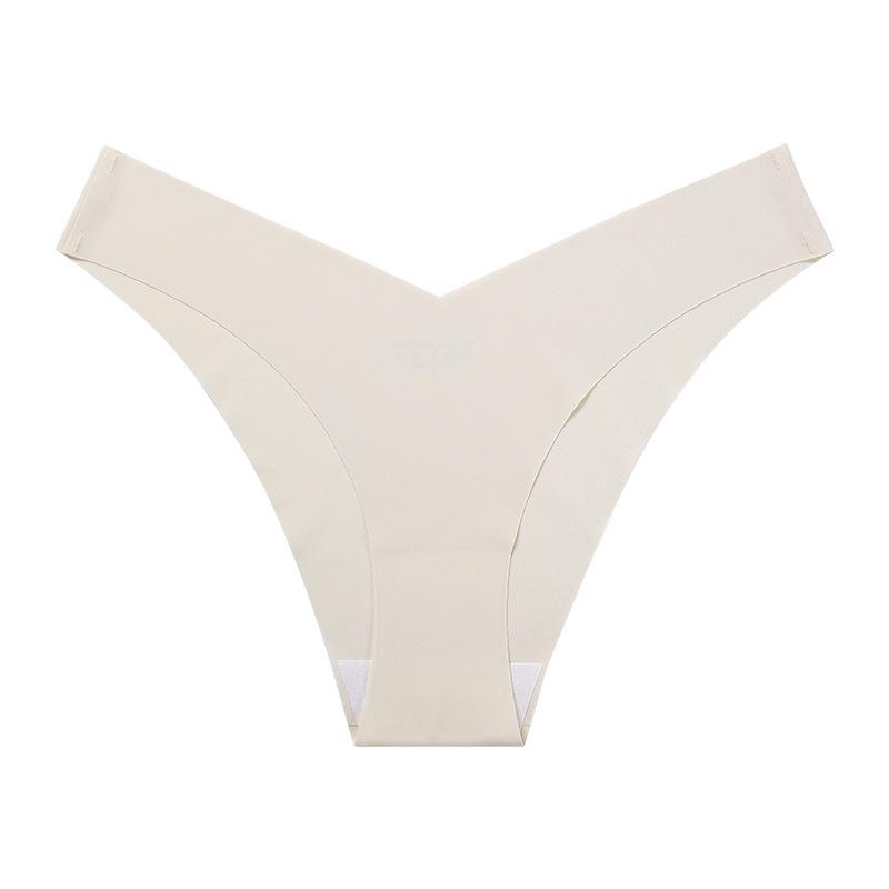 Plus Size Ice Silk Seamless Maternity V-Neck Low Waist One-Piece Sport Breathable Brazilian Panties