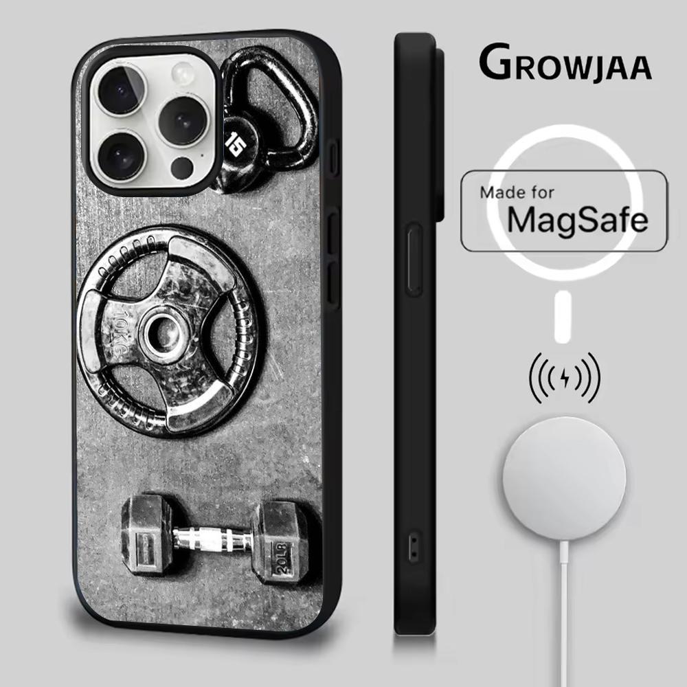 Gym Fitness Bodybuilding Phone Case For iPhone 16e,16,15,14,13,12,11,Plus,Pro,Max,Mini Magsafe Magnetic Wireless Charging