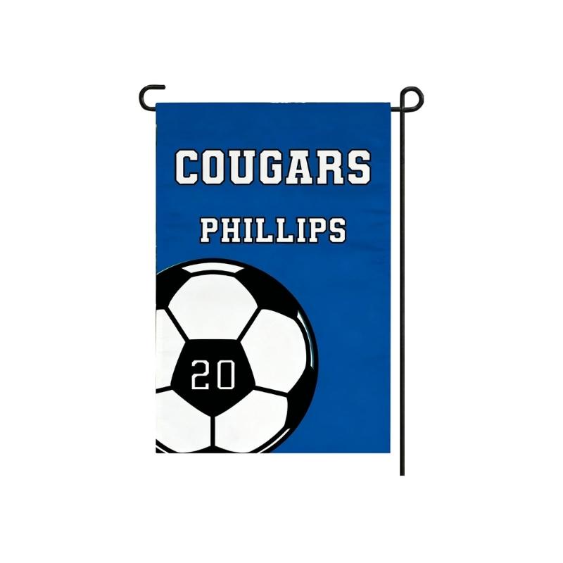 Bold 30x45cm Football Themed Yard Flag Produced Of Strong Cloth For External Decoration