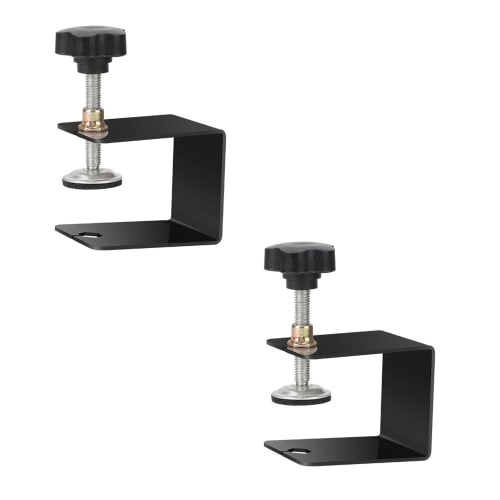 SaveSooo C-Shaped Clamps, Desk Clamps, Small Adjustable Fixtures, Black, Cabinet Fixing, DIY (Black, Set of 2)