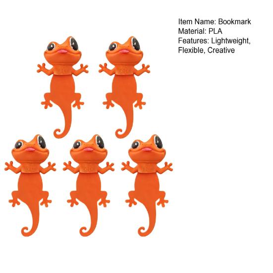 Funny Gecko Bookmark 3D Printed Lizard Page Clip Novelty Animal Bookmark for Readers