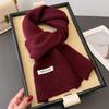 Luxury Korea Styles Solid Color Winter Warm Knitted Scarf Women Simple Shawls Lady Soft Wraps Neckerchief Cashmere Pashmina