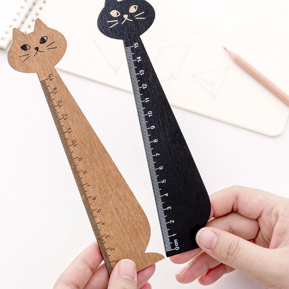 Cartoon Cat Cute for School Office Home Straight Ruler Drawing Ruler Student Tools Sewing Ruler