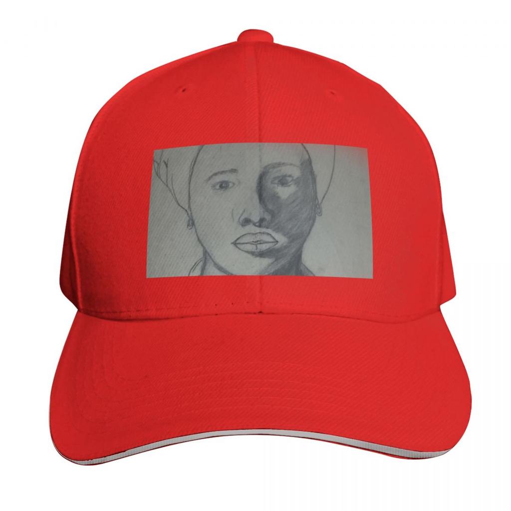 Woman Drawn With Charcoal Baseball Cap Snapback Flat Bill Strapback Dad Hat Six Panel Structured Crown