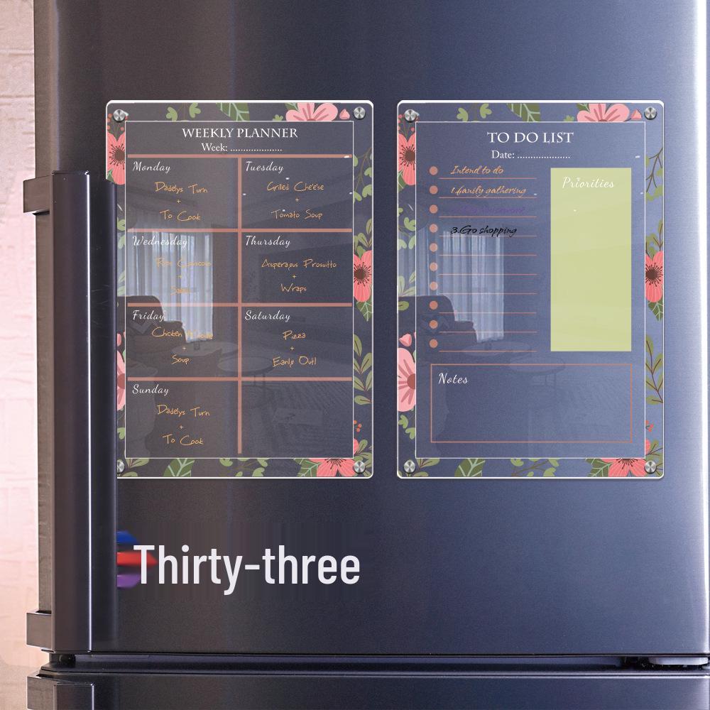Clear Magnetic Acrylic Weekly Planner Erasable Fridge Message Board
