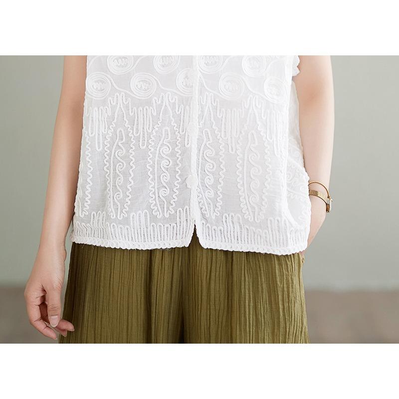 DIMANAF 2025 Summer Women O-Neck Lace Short Cardigan White T-Shirt Basic New Fashion Tops Tees Casual Loose